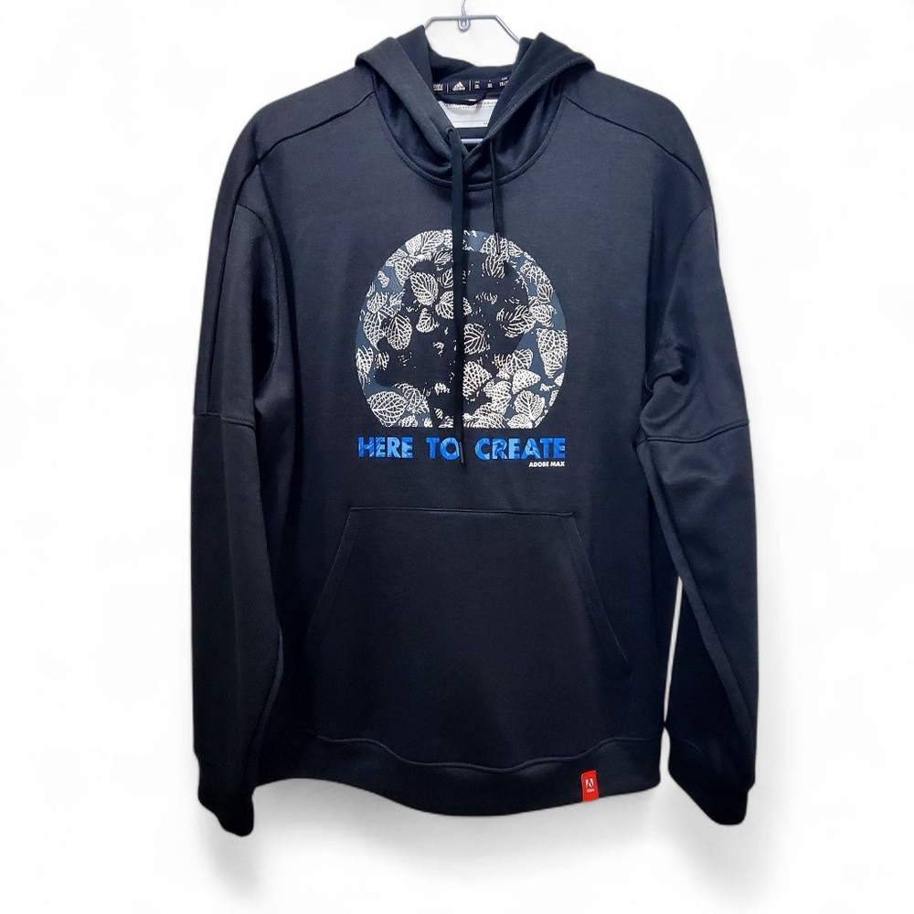 Adidas "Here to Create" Adobe Max Climawarm Hoodie pullover in black 2X